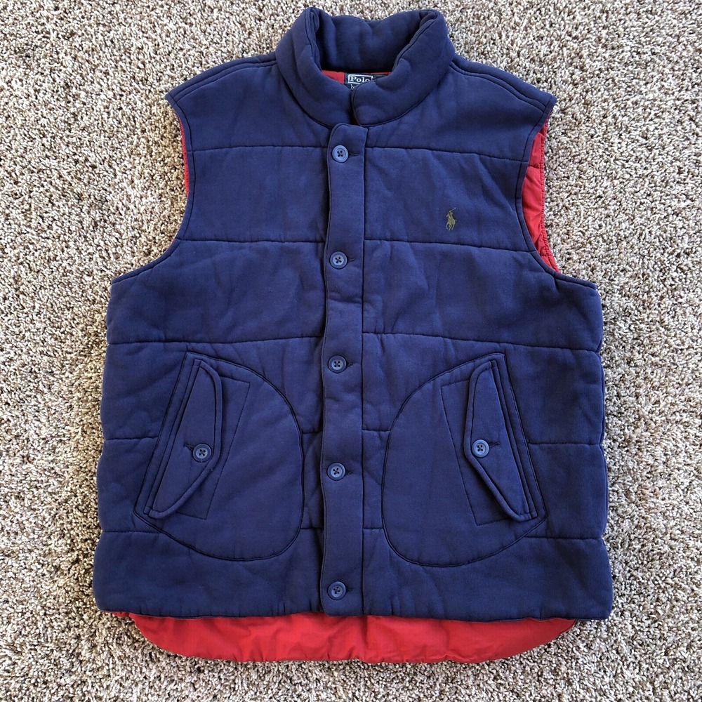Vintage Polo Ralph Lauren Ripstop Lined Puffer Vest Mens 2XL Navy Hunting Hiking